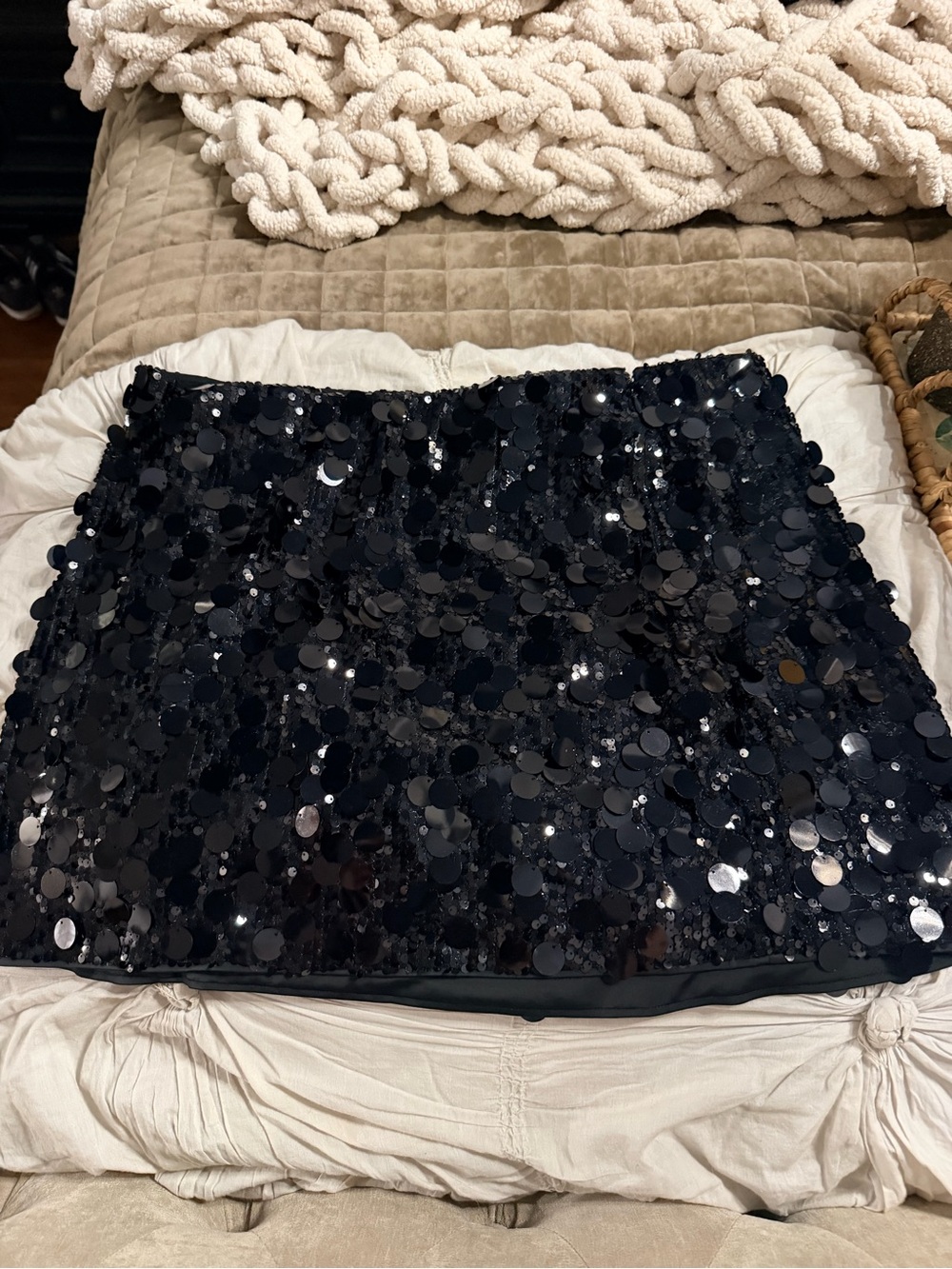 Abercrombie & Fitch Black Sequin Mini Skirt